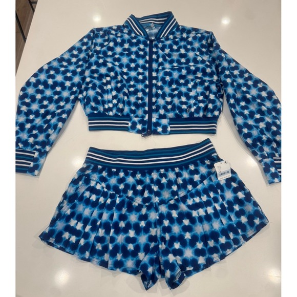 Free People Movement Size M Top Seed Printed Lined Shorts & Jacket Activewear - Picture 2 of 12